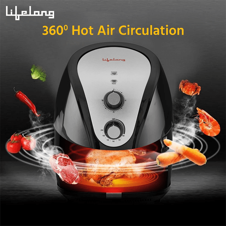 Lifelong Fryo Air Fryer 1400W | 4.5L Capacity | Low-Oil Healthy Cooking